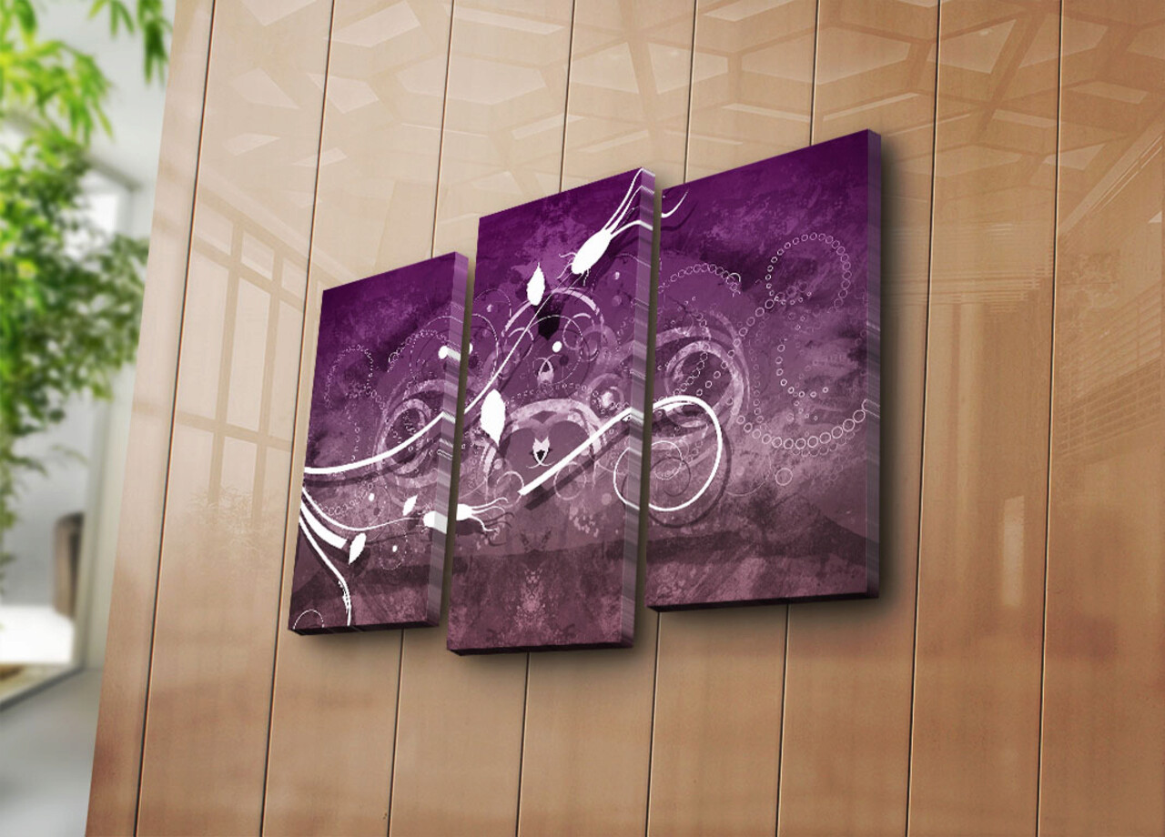 Tablou decorativ, 3PATK-100, 20 x 39 cm, 2 piese, Multicolor - imagine 5